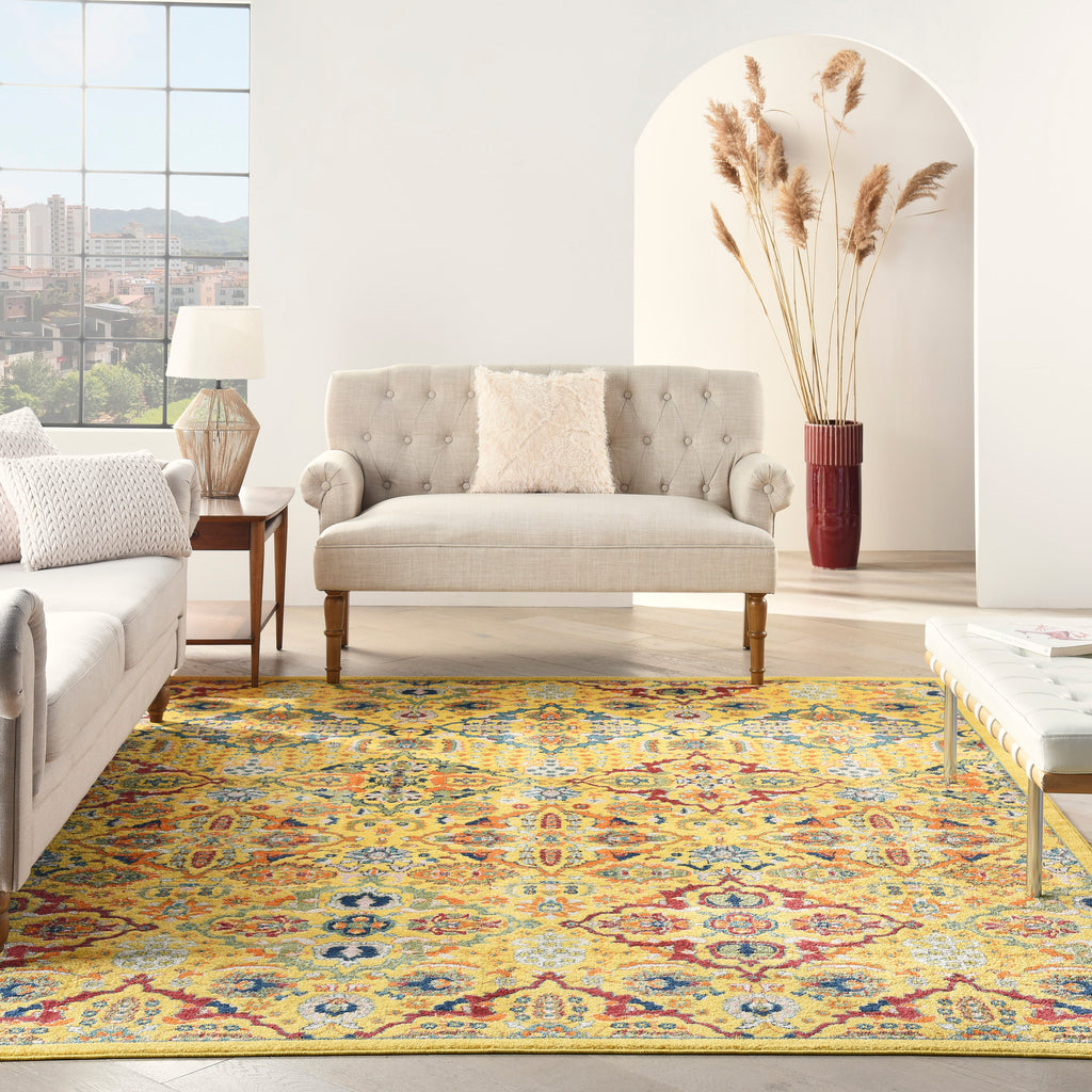 nourison allur alr03 yellow multicolor rug