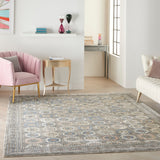 nourison silken allure stn09 grey navy rug