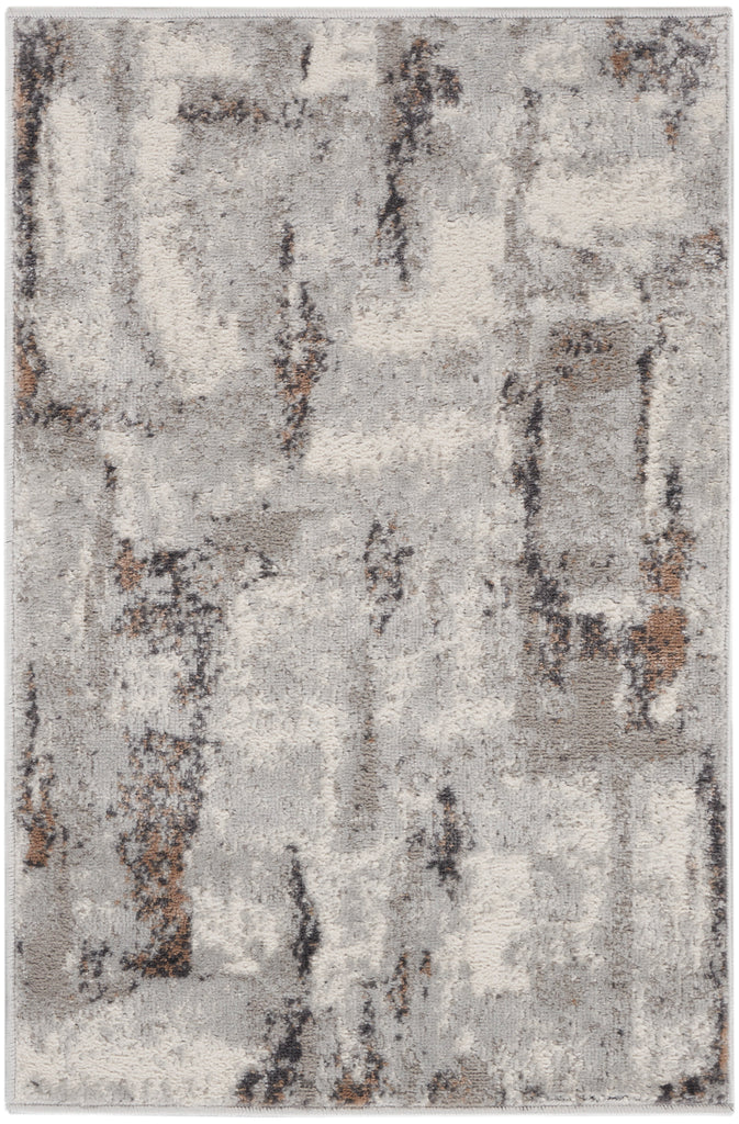 nourison elation etn06 grey ivory rug
