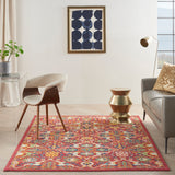 nourison allur alr03 red multicolor rug