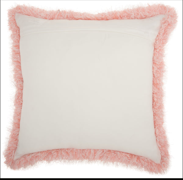 nourison shag we403 rose pillow