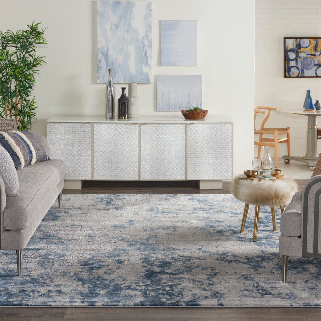 nourison rustic textures rus16 grey blue rug