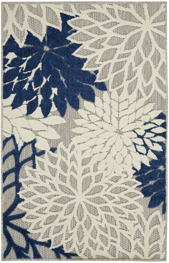 nourison aloha alh05 ivory navy rug