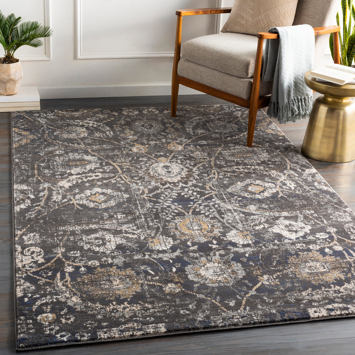 Surya Indigo Black Rug | Indoor Rugs | Rugs Done Right 