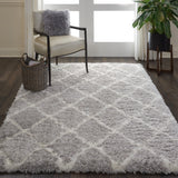 nourison luxe shag lxs02 grey ivory rug