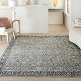 nourison silken allure stn10 grey navy rug