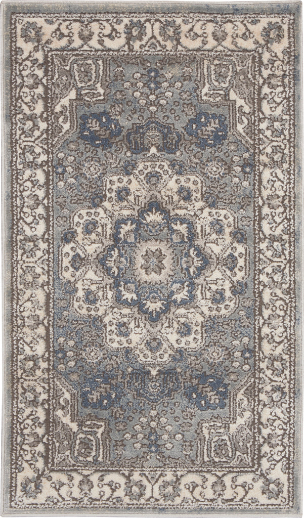 nourison quarry qua07 grey ivory rug