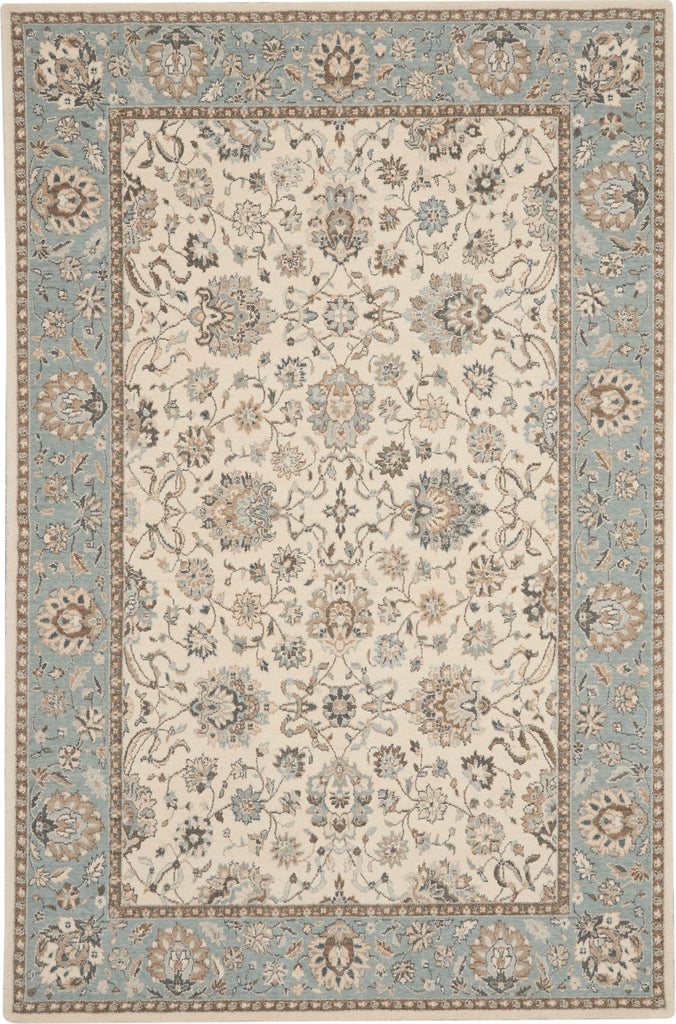 nourison living treasures li16 ivory aqua rug
