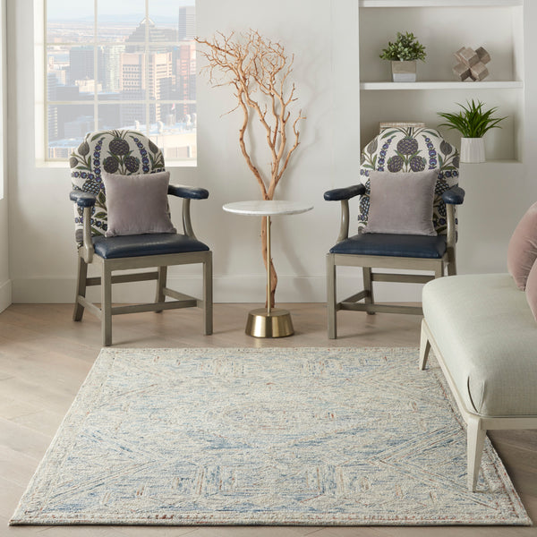 nourison interlock itl02 blue multi rug