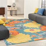 nourison allur alr06 turquoise multicolor rug