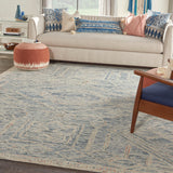 nourison interlock itl02 blue multi rug