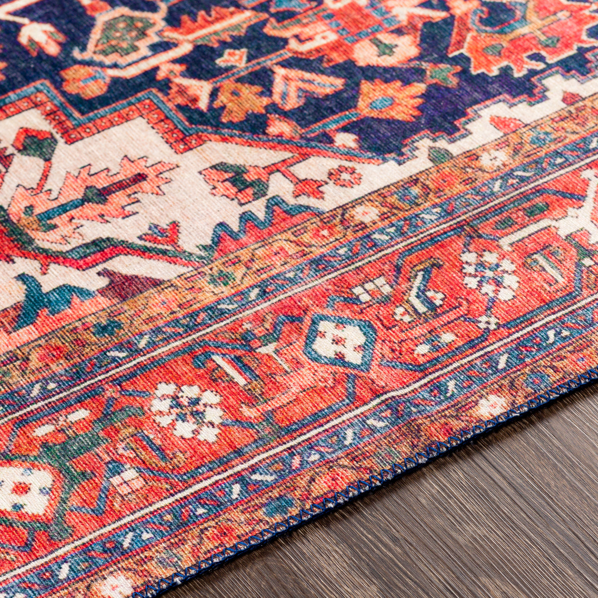 Surya Iris Red Rug | Navy Rugs | Rugs Done Right 