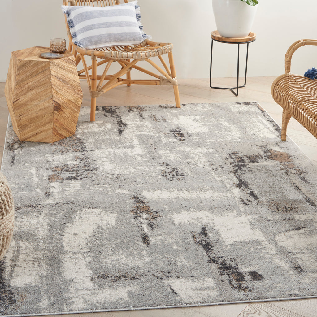 nourison elation etn06 grey ivory rug