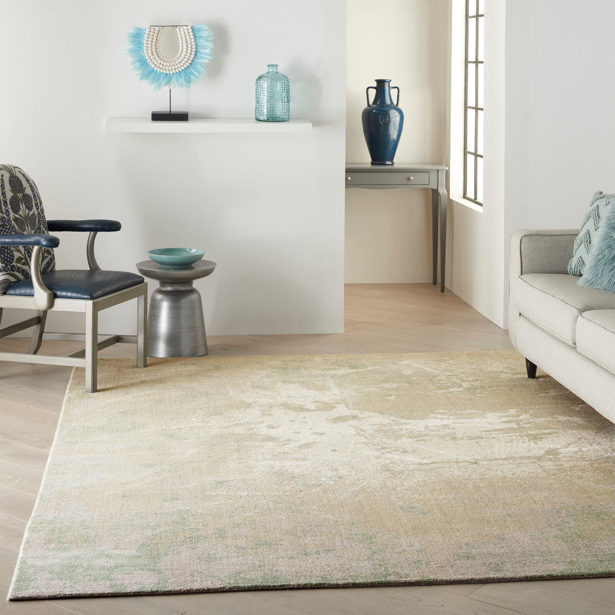 nourison twilight twi06 ivory green rug