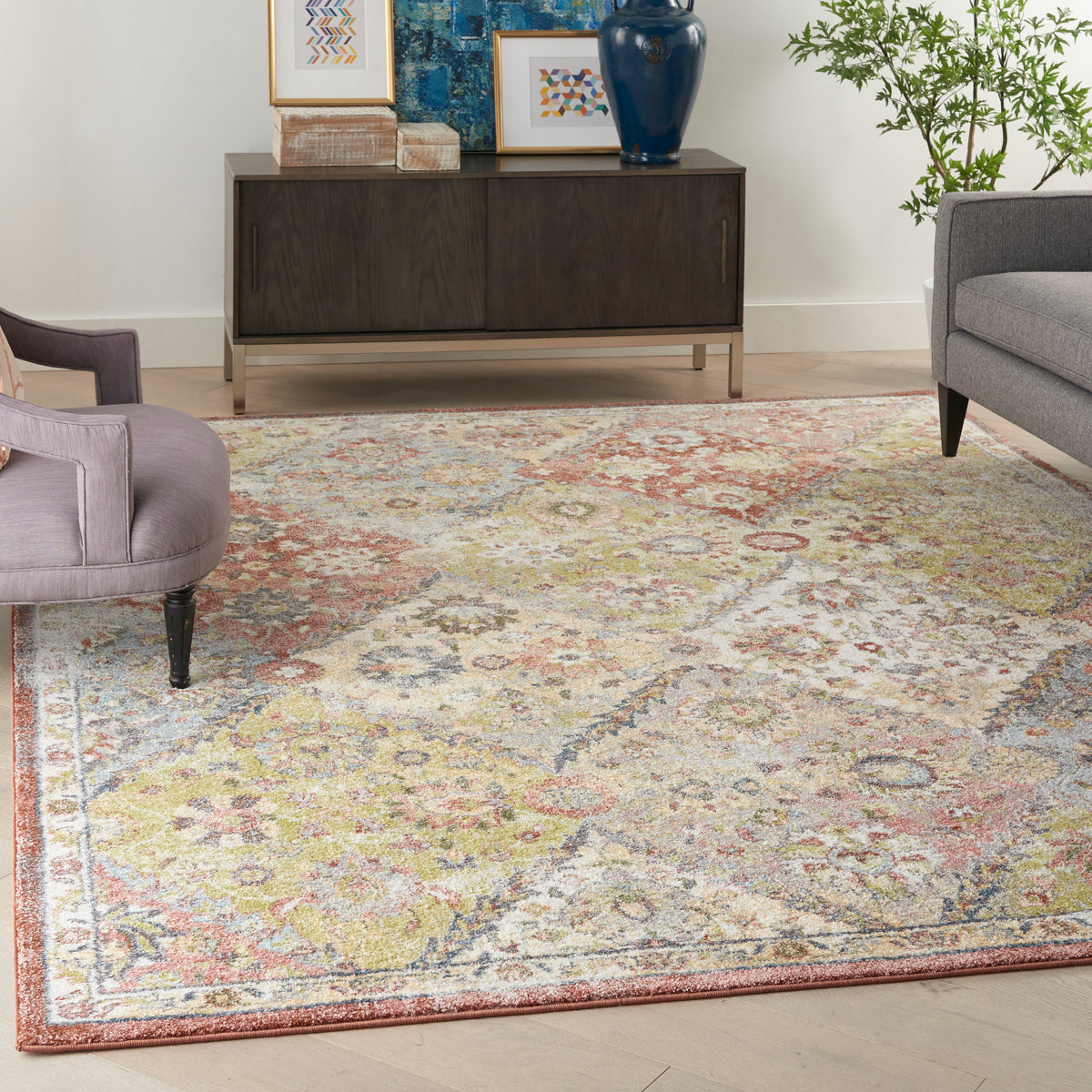 nourison soraya sor01 terracotta multicolor rug