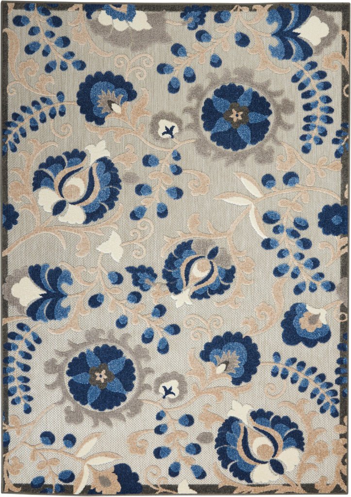 nourison aloha alh17 natural blue rug