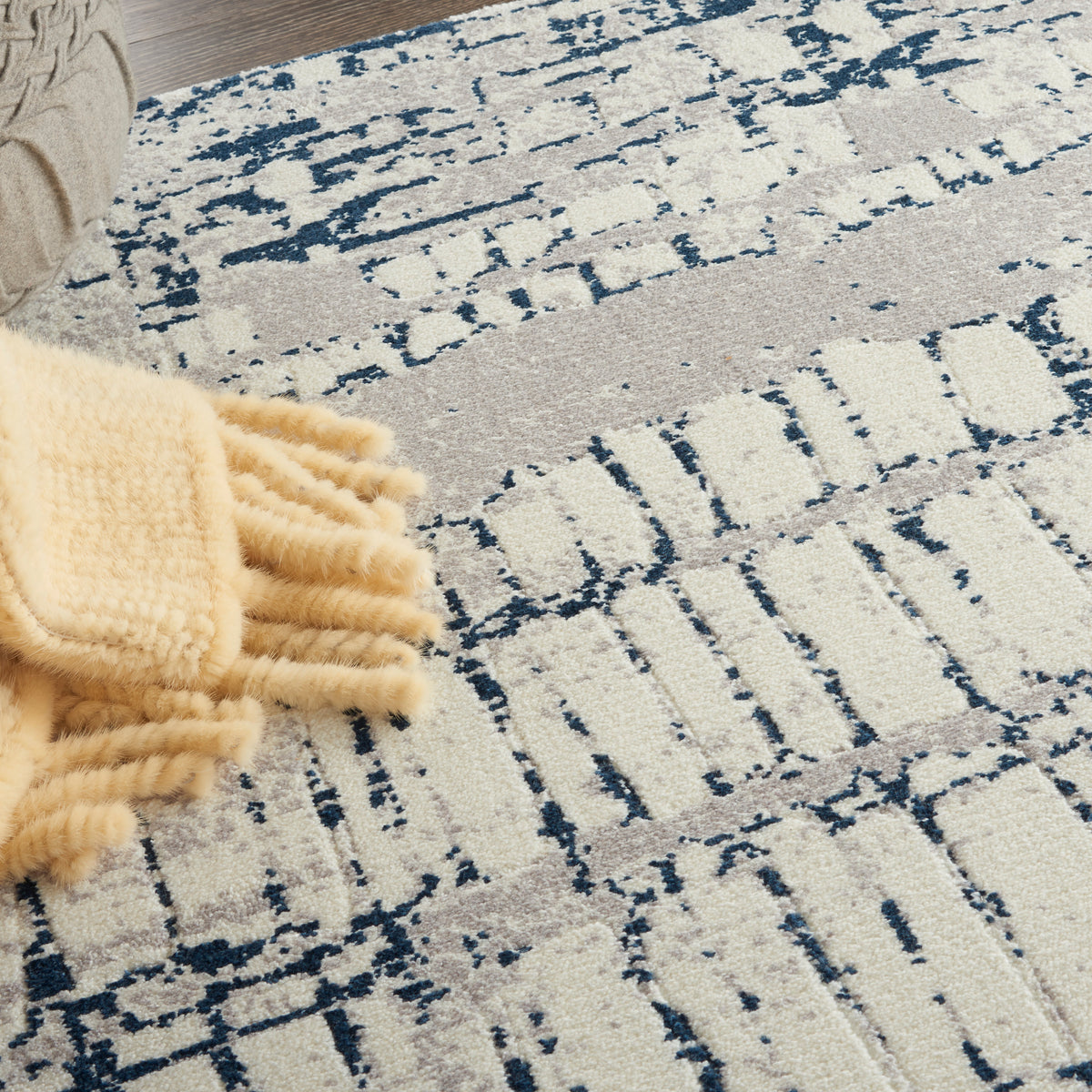nourison twilight twi10 ivory navy rug