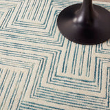 nourison interlock itl06 ivory turquoise rug