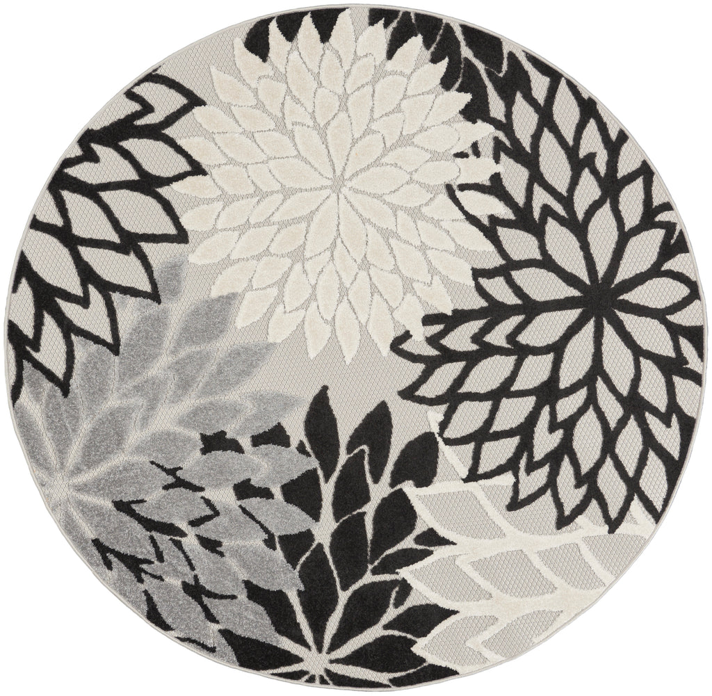 nourison aloha alh05 black white rug