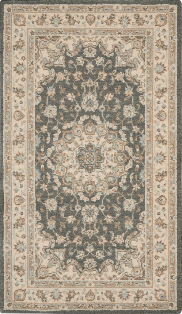 nourison living treasures li15 grey ivory rug