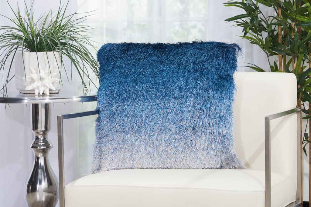 nourison shag tr011 indigo pillow
