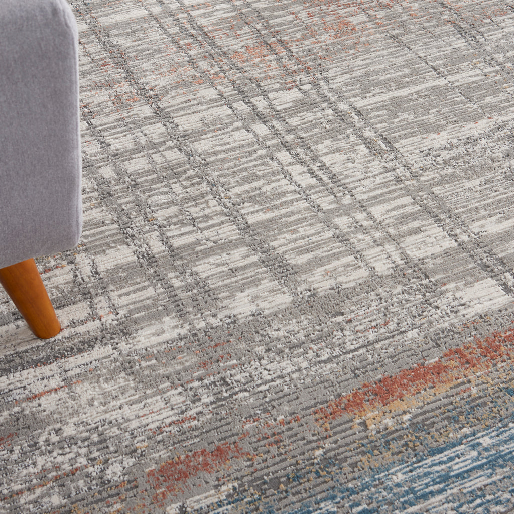 nourison rustic textures rus12 grey multi rug