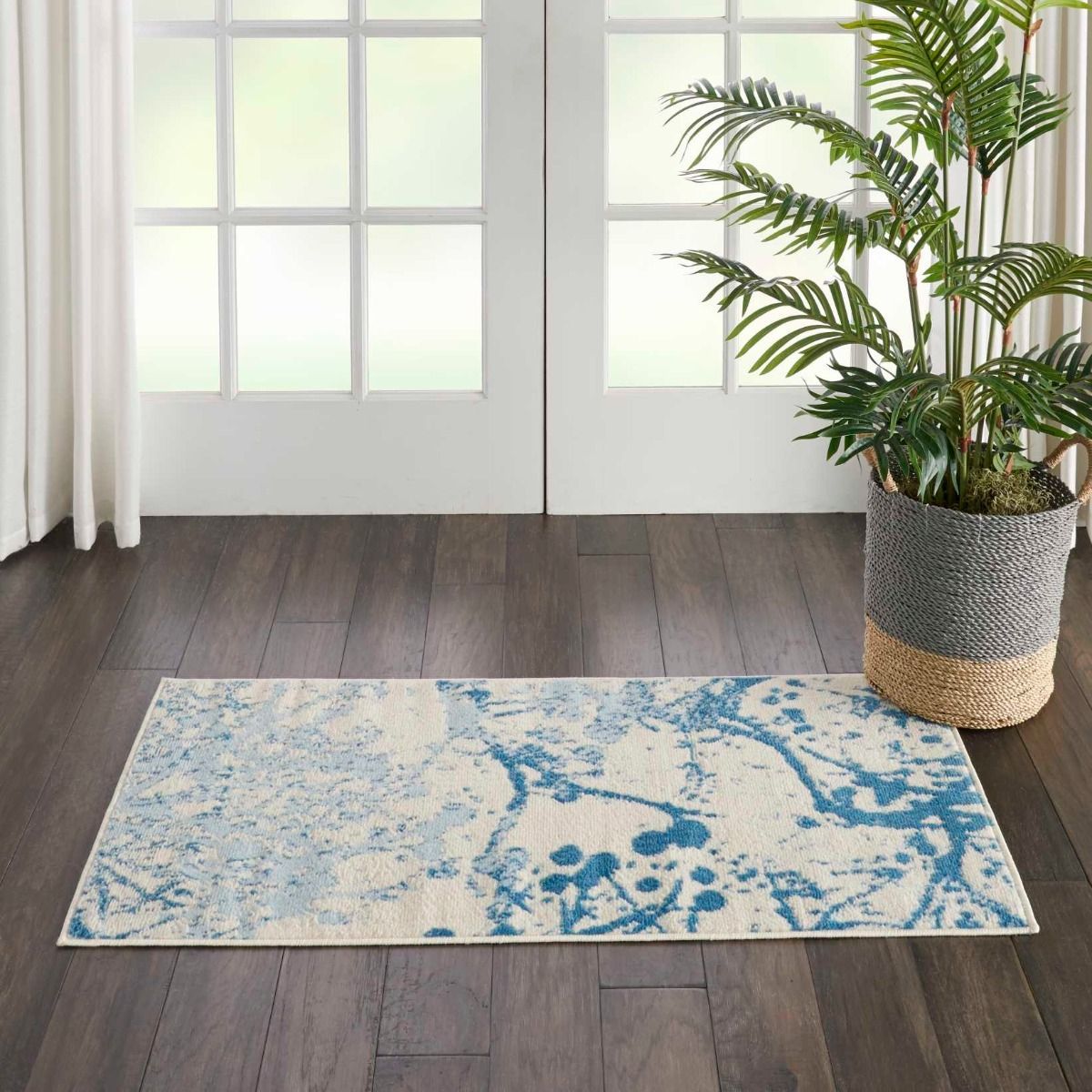 Nourison Clearance Jubilant JUB12 Ivory/Blue Rug