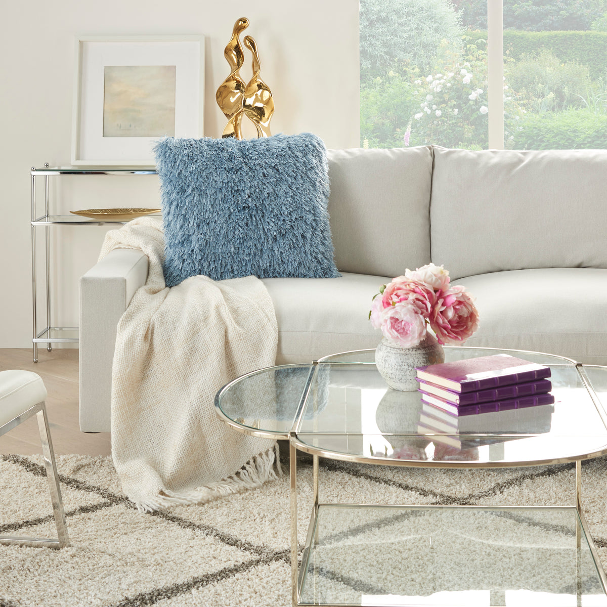 nourison shag tl048 ocean pillow