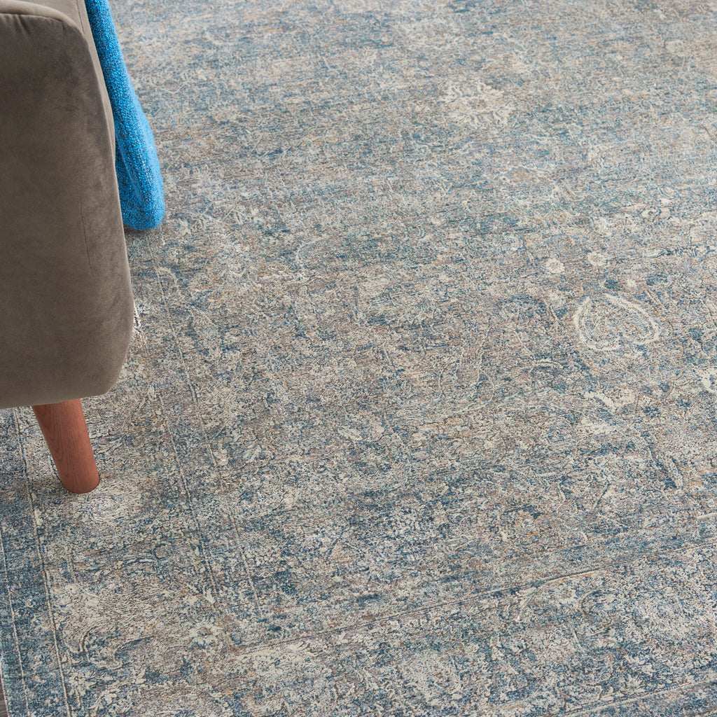 nourison silken allure stn01 cream blue rug