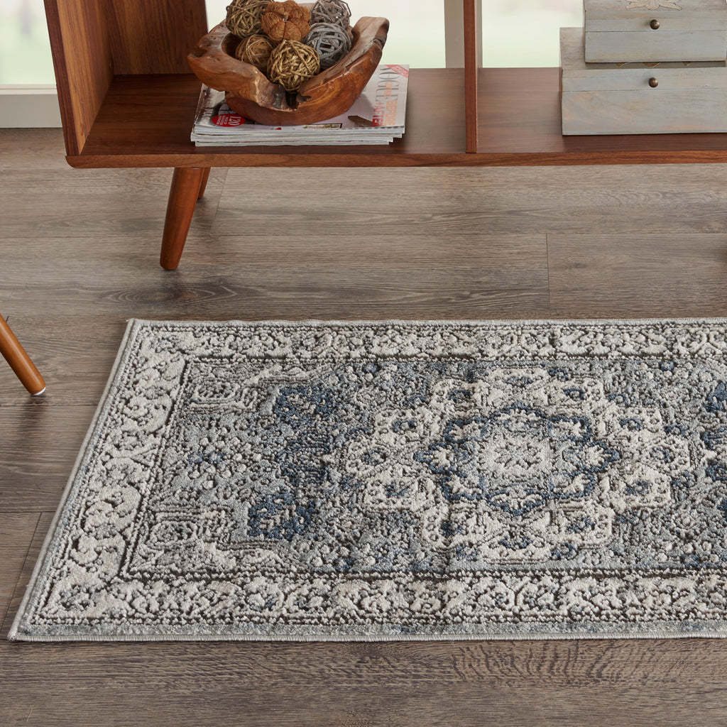 nourison quarry qua07 grey ivory rug