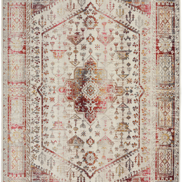 nourison vintage kashan vka08 ivory red rug