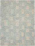 nourison interlock itl06 ivory turquoise rug