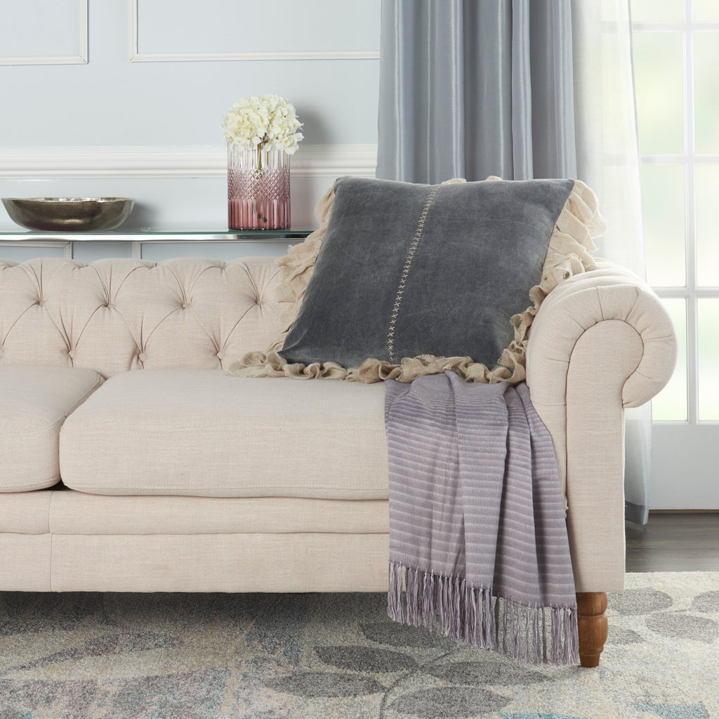 nourison sofia ge903 dark grey pillow