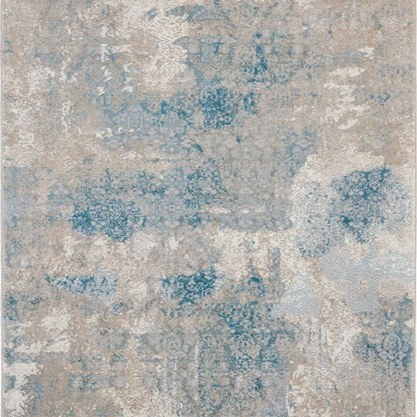 Nourison Sale Karma KRM07 Ivory/Light Blue Rug