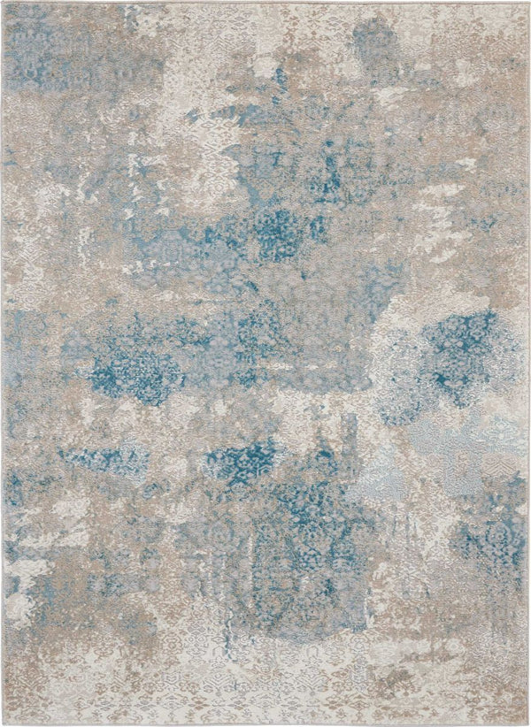 Nourison Sale Karma KRM07 Ivory/Light Blue Rug
