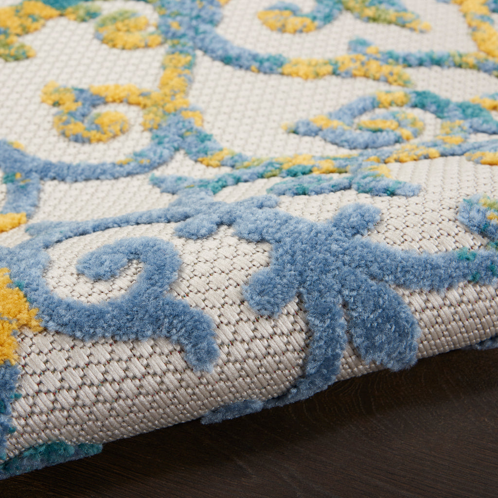 nourison aloha alh21 ivory blue rug