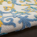 nourison aloha alh21 ivory blue rug
