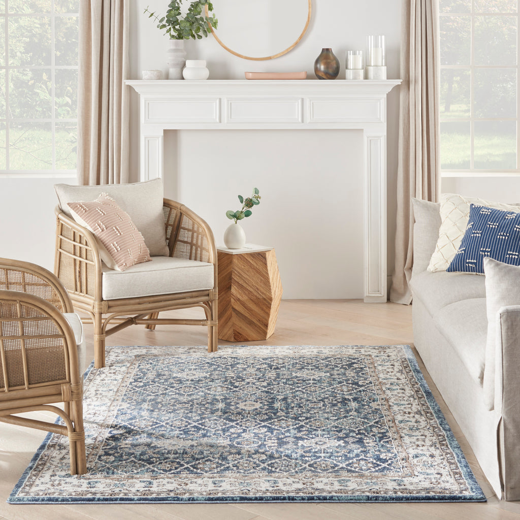 nourison american manor amr01 blue ivory rug