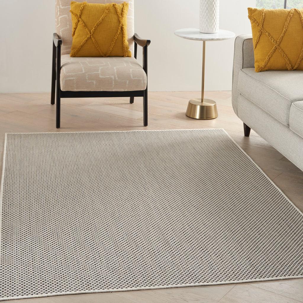 nourison courtyard cou01 ivory charcoal rug