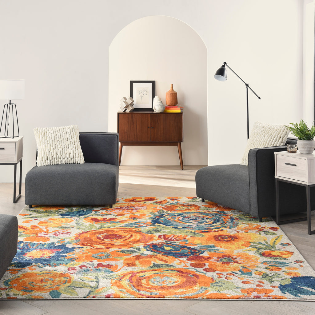 nourison allur alr07 ivory multicolor rug