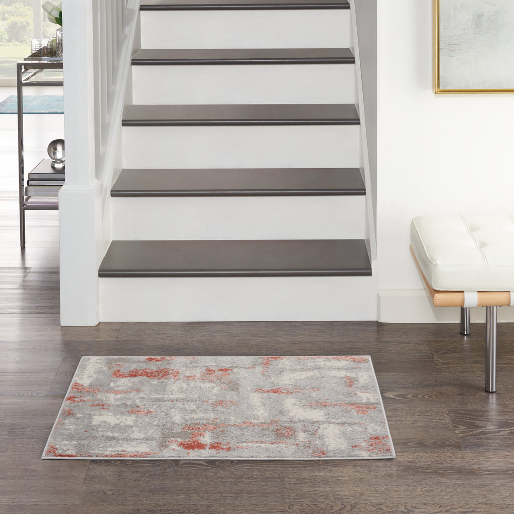 nourison elation etn06 grey brick rug