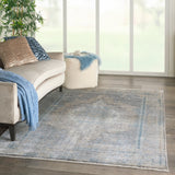 nourison silken allure stn06 cream blue rug