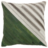 nourison natural leather hide s2203 green pillow