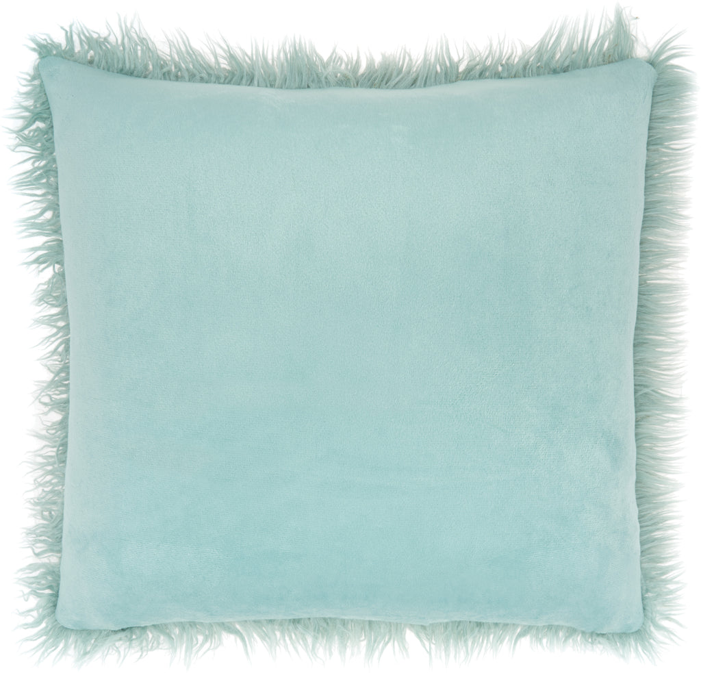 nourison faux fur bj101 celadon pillow