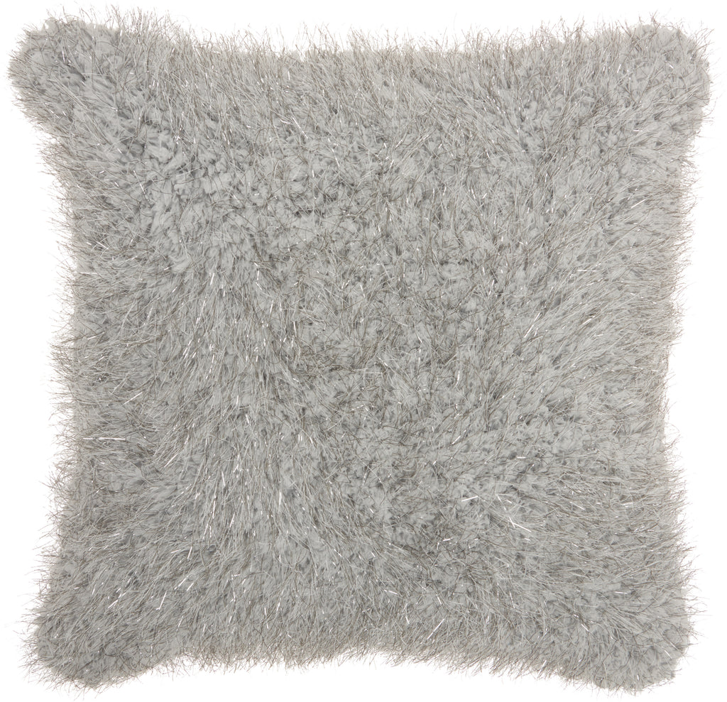 nourison shag we403 silver pillow