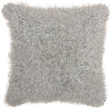nourison shag we403 silver pillow