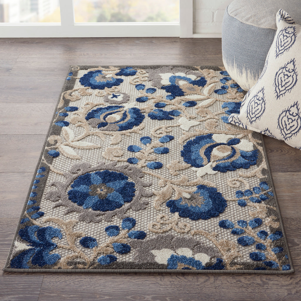 nourison aloha alh17 natural blue rug
