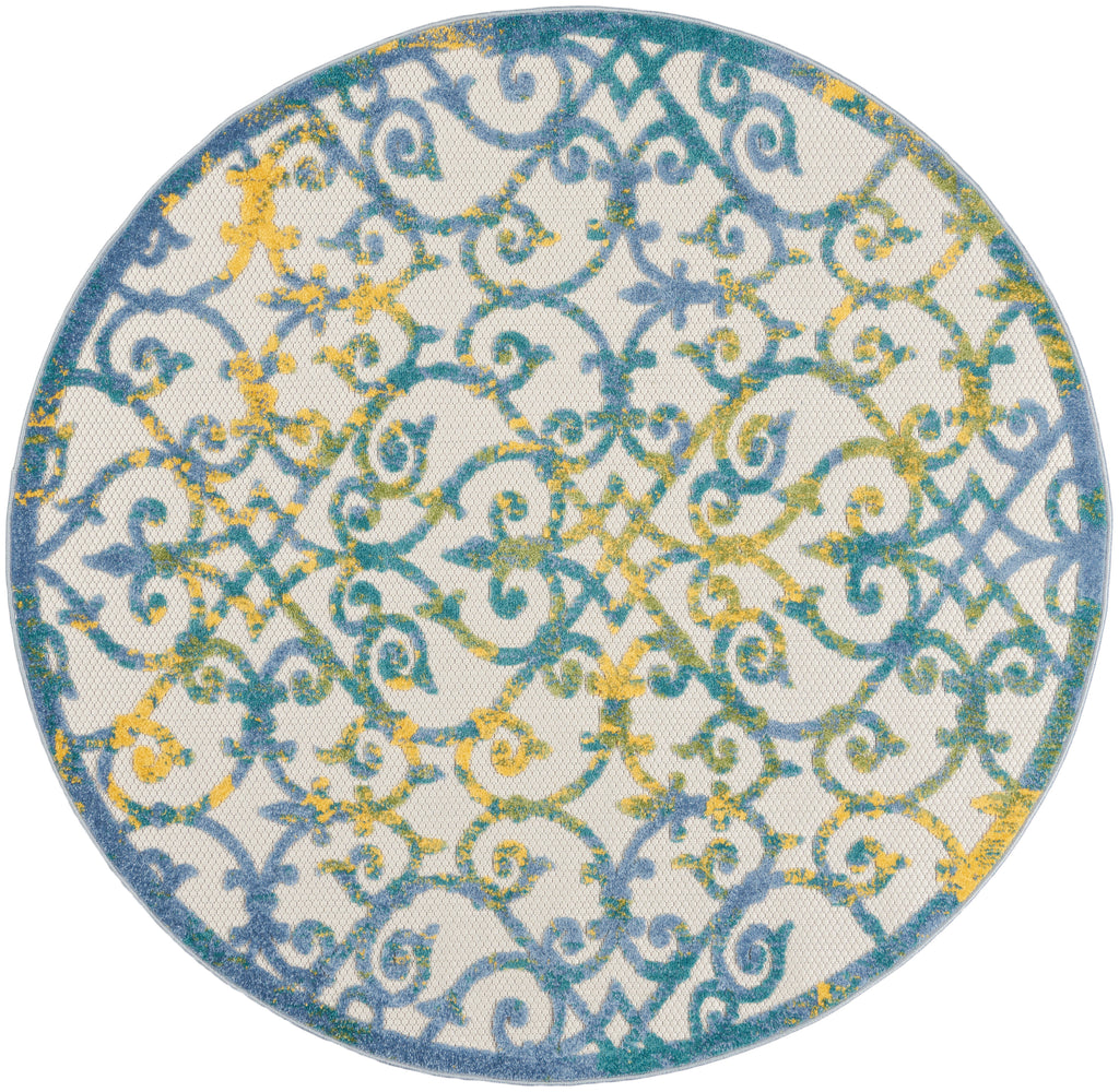 nourison aloha alh21 ivory blue rug