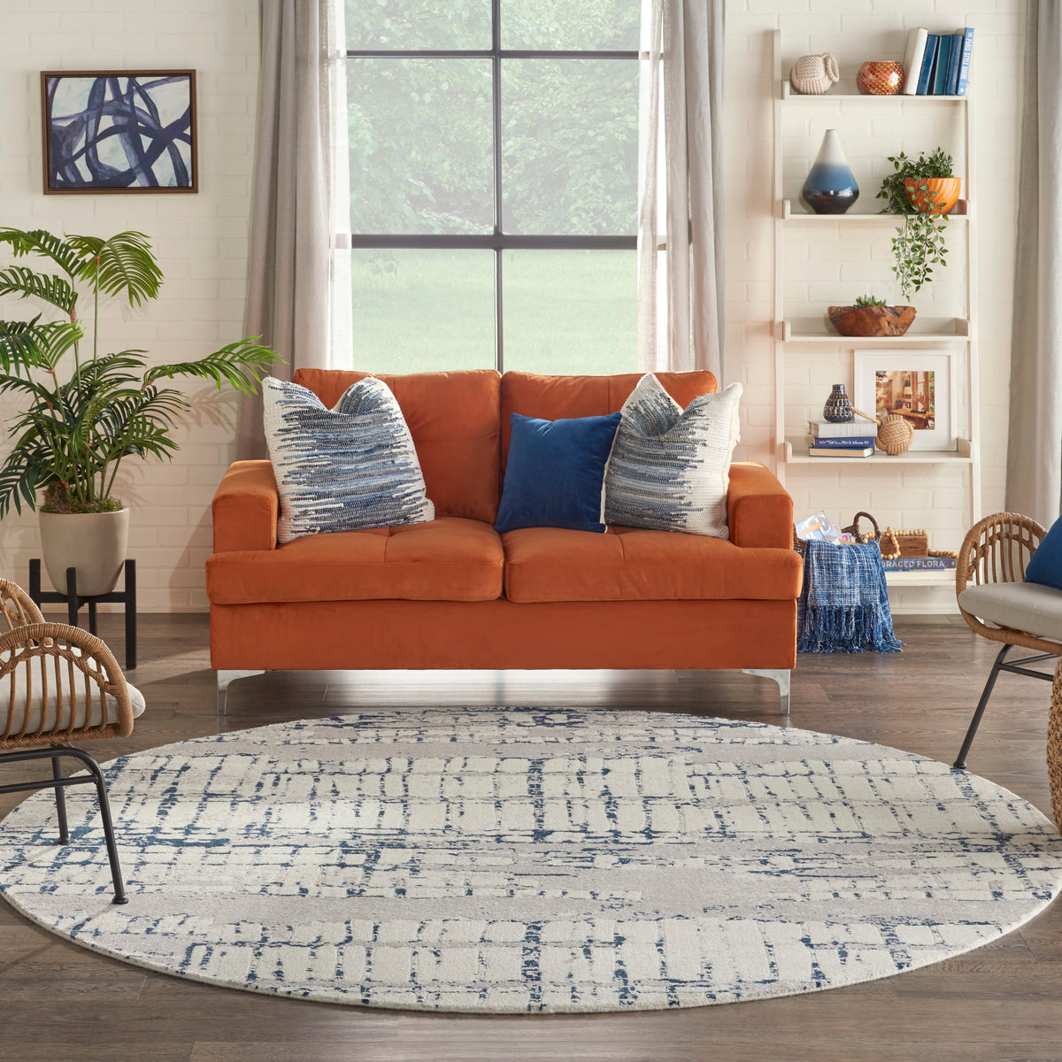 nourison twilight twi10 ivory navy rug
