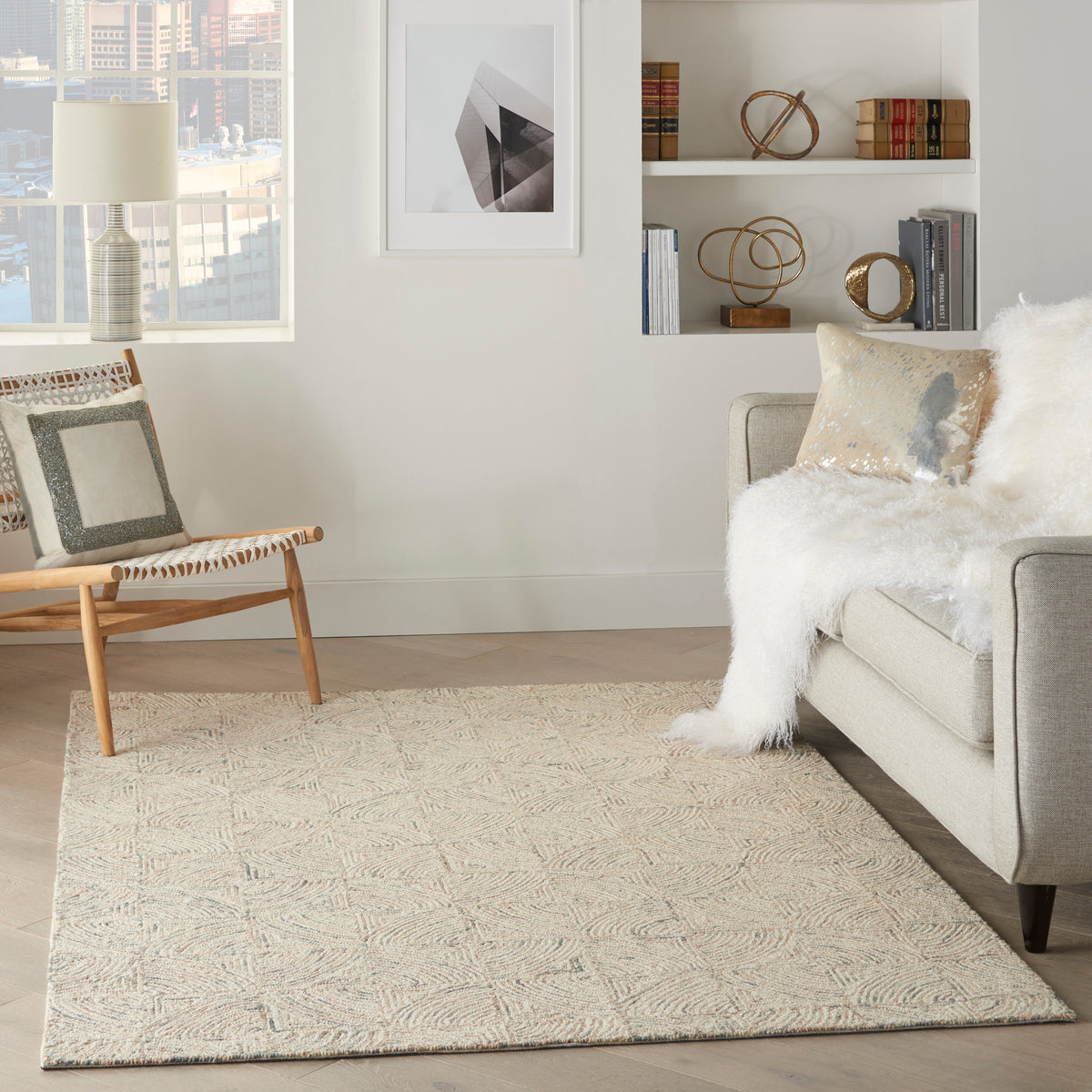 nourison interlock itl05 ivory multi rug